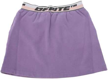 Meisjesrok Off White Juniors Logo Band in paarszwart