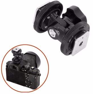 Meking Draaibaar Dual Shoe Adapter Beugel Houder Voor LED Video Light DSLR Camera Hotshoe Adapter Hoek Verstelbare