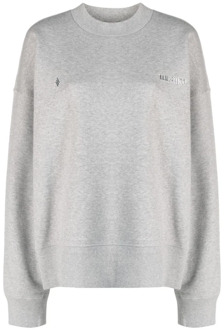 Melange Grijs Crew-Neck Sweatshirt The Attico , Gray , Dames - M,S,Xs,2Xs