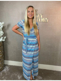 Melanie wikkel-jurk Blauw - 34