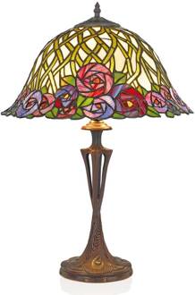 Melika tafellamp in Tiffany stijl meerkleurig