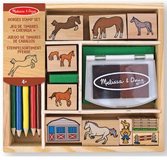 Melissa & Doug 20-delige stempelset paarden Multi