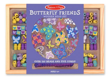 Melissa & Doug Houten kralenset met vlinders - sieraden maken - Meisjes - armbandjes/kettingen