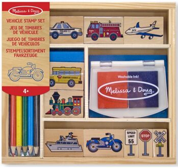 Melissa & Doug Houten speelgoed stempelset voertuigen - Action products