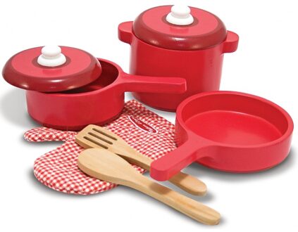 Melissa & Doug Pannenset rood 8-delig