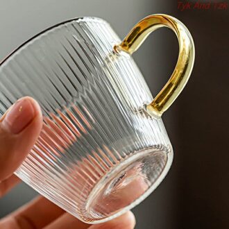 Melk Glas Thee Beker Transparant Wijnglas Verticale Patroon Cup Drinkbeker