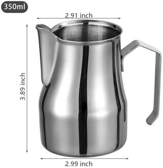 Melk Opschuimen Pitcher Roestvrij Espresso Koffie Pitcher Latte Professionele Melk Opschuimen Jug Melkopschuimer Koffie Accessoires Diy 350ml