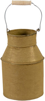 Melkbus plantenpot/bloempot - zink - oud goud - D13 x H20 cm - Plantenpotten Goudkleurig