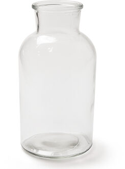 Melkbus transparant - vaas - 10x20 cm - glas - melkbus vaas - klassiek - decoratie
