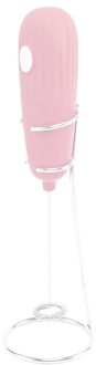 Melkopschuimer Handheld Elektrische Garde Foamer Maker Voor Koffie Latte Chocolade Ei Mixer Met Stand roze