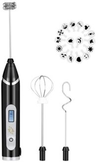Melkopschuimer Handheld Usb Lcd Elektrische Verstelbare 3 Snelheden Hand Melkschuim Maker Mini Blender Drink Mixer Voor Koffie