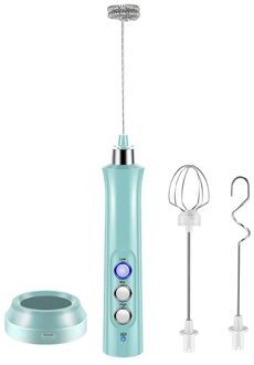 Melkopschuimer, Oplaadbare Melkopschuimer Elektrische 3 Snelheden Melkopschuimer Handheld Voor Koffie, Chocolade blauw