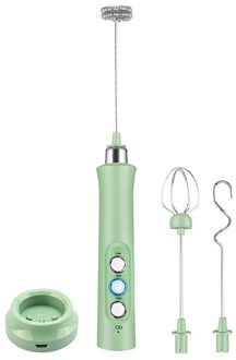 Melkopschuimer, Oplaadbare Melkopschuimer Elektrische 3 Snelheden Melkopschuimer Handheld Voor Koffie, Chocolade groen