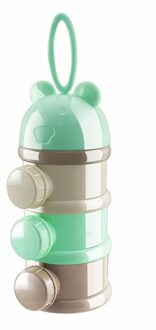 Melkpoeder Doos Draagbare Vier-Layer Melkpoeder Doos Onafhankelijke Gelaagde Opbergdoos Cartoon Varken Melkpoeder Doos groen