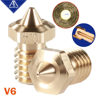Mellow 1Pcs High quality Sharp NF V6 Nozzles For 3D printers Hotend E3D Nozzle For 3D Printer Nozzles Hotend BMG Extruder