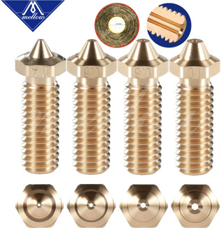Mellow 1Pcs NF-V6 Sharp Volcano Nozzle Brass Lengthen Extruder Nozzle 0.4--1.2mm For 3D printer 1.75 Filament E3D Volcano Hotend