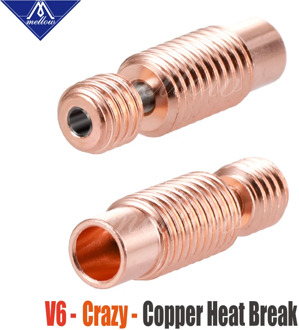 Mellow All-Metal NF V6-Crazy Heat Break Copper & Stainless Steel 3D Printer Nozzle Throat For 1.75mm E3D V6 HOTEND Heater Block