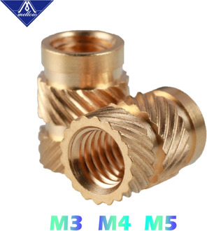 Mellow Brass Hot Melt Inset Nuts Heating Molding Copper Thread 3D Printer SL-type Double Twill Knurled Injection Brass Nut