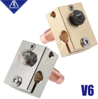 Mellow High Quality 3D Printer Heater Block + V6 Nozzle + V6-Crazy Bimetal Heat Break for 3D printer For E3D J-Head HOTEND