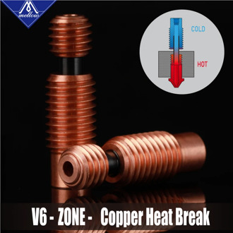 Mellow NF V6-Zone Heat Break Copper & Aerospace Materials 3D Printer Nozzle Throat For 1.75mm E3D V6 HOTEND Heater Block