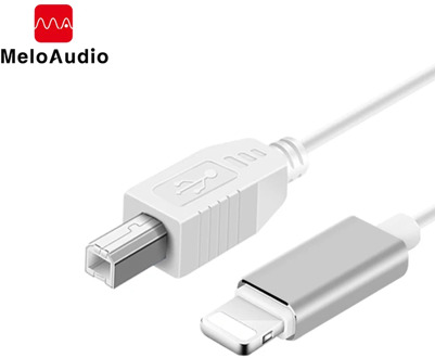 MeloAudio 1.5m Instrument USB OTG Cable Lightning to Type-B Male to Male for Electric Piano/ Drum/ Audio DAC/ Mixer
