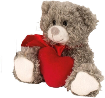 Melodesign Knuffelbeer - grijs - 12 cm - Valentijn - moeder/vaderdag