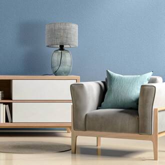 Melody tafellamp, hoogte 48 cm, rookgrijs glas, grijze stof grafietgrijs, rokerig grijs-transparant