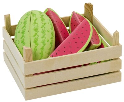 Melons in fruit crate fruit:L= 8 cm Multikleur