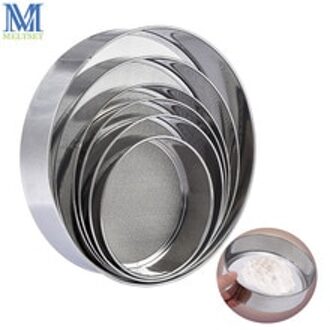 Meltset 6 stks/set Rvs Fine Mesh Meel Zeef Set Ronde Vorm Tarwe Meel Filter Zeef Cake Bakken Keuken Tool