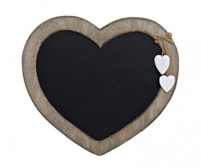 Memo krijtbord - hart vorm - 27 cm - 30 x 27 cm - wanddecoratie hartvormig schrijfbord Multi