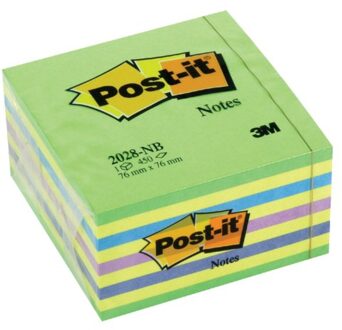 Memoblok 3M Post-it 2028 76x76mm kubus neon groen