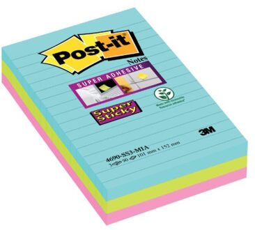 Memoblok 3M Post-it 4690 Super Sticky 101x152mm Miami