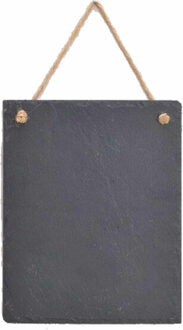 Memobordje/krijtbordje leisteen - antraciet - 25 x 20 cm - ophangbaar