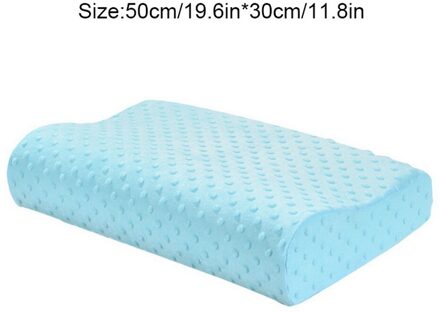 Memory Foam Beddengoed Kussen Vlinder Vormige Ontspannen Nek Bescherming Orthopedische Trage Rebound Cervicale Voor Gezondheidszorg 50X30 Cm blauw