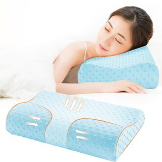 Memory Foam Kussen Orthopedisch Kussen Voor Vliegtuig Nek U-vorm Kussens Comfortabele Kussens Slaap Neksteun Reizen Accessoires blauw 50x30cm