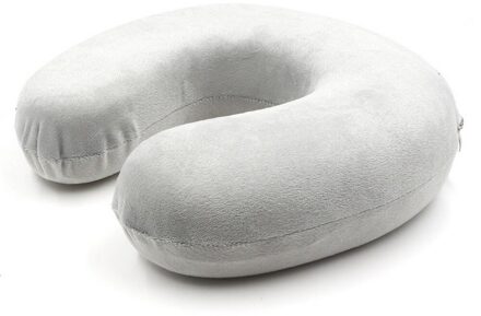 Memory Foam Kussen Orthopedisch Kussen Voor Vliegtuig Nek U-vorm Kussens Comfortabele Kussens Slaap Neksteun Reizen Accessoires lightGrey 28x28x8cm