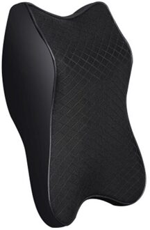 Memory Foam Leuke Auto Hoofdsteun Kussen Effen Voor De Neksteun Taille Rugsteun Kussen Set Kussens Interieur Accessoires groot zwart headrest