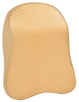 Memory Foam Leuke Auto Hoofdsteun Kussen Effen Voor De Neksteun Taille Rugsteun Kussen Set Kussens Interieur Accessoires klein beige headrest