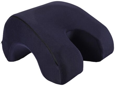 Memory Foam Liggen Kussen Lunchpauze Kussen Kantoor Leisure Dutje Kussen Draagbare Liggen Kussen marine blauw