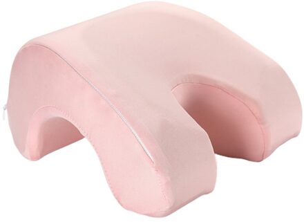 Memory Foam Liggen Kussen Lunchpauze Kussen Kantoor Leisure Dutje Kussen Draagbare Liggen Kussen Roze