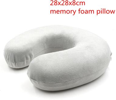 Memory Foam Pillow Nek U-vorm Kussens Voor Vliegtuig Neksteun Reizen Accessoires 4 Kleuren Comfortabele Kussens Voor Slaap thuis A-licht grijs