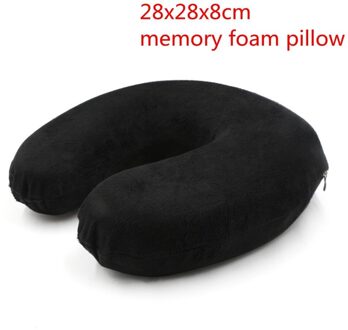 Memory Foam Pillow Nek U-vorm Kussens Voor Vliegtuig Neksteun Reizen Accessoires 4 Kleuren Comfortabele Kussens Voor Slaap thuis A-zwart