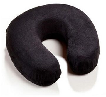 Memory Foam Pillow Nek U-vorm U-vormige Hoofdsteun Auto Flight Travel Soft Nursing Kussen 5 zwart