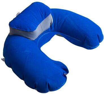 Memory Foam U Vormige Hals Ondersteuning Hoofd Rest Vliegtuig Auto Kussen Blauw