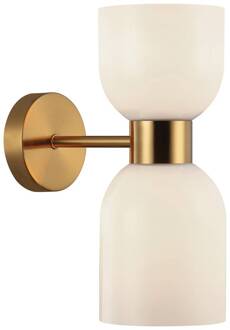 Memory wandlamp, glas, brons/wit, 2-lamps brons, wit