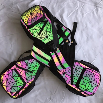 Men backpacks Male Shoulder crossbody Bags Luminous Geometric Crossbody Bags for Man Chest bag Boys Sports Travel Bagpack