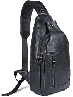 Men Bag Large Capacity Daily Chest Bag For Man Handbag High Quality Cow Leather Shoulder Bag Sling Bag For IPad Large Purse