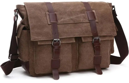 Men Business Messenger Bags For Men Shoulder Bag Canvas Crossbody Pack Retro Casual Office Travel Bag