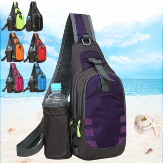 Men Chest Bag Water Bottle Nylon Pest Shoulder Bag Loves Crossbody Bag outdoor Leisure Waterproof Chest Bag Messenger Bag