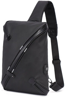 Men Chest Bag Waterproof Anti Theft Reflective USB Charging Shoulder Messenger Bags Handbag Sling Flap Male